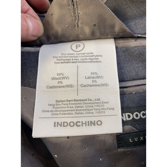 Indochino Blazer Mens 44 Gray Wool Cashmere Sports Coat Jacket Luxury Lined - Picture 11 of 12